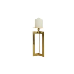 Pillar Candle Holder 10" (74317)- Gold