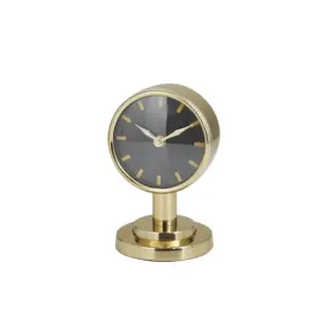 Gold Stainless Steel Metal Small Clock  (75328)