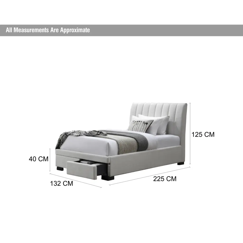 Polona Single Bed Ivory Dim United Furniture