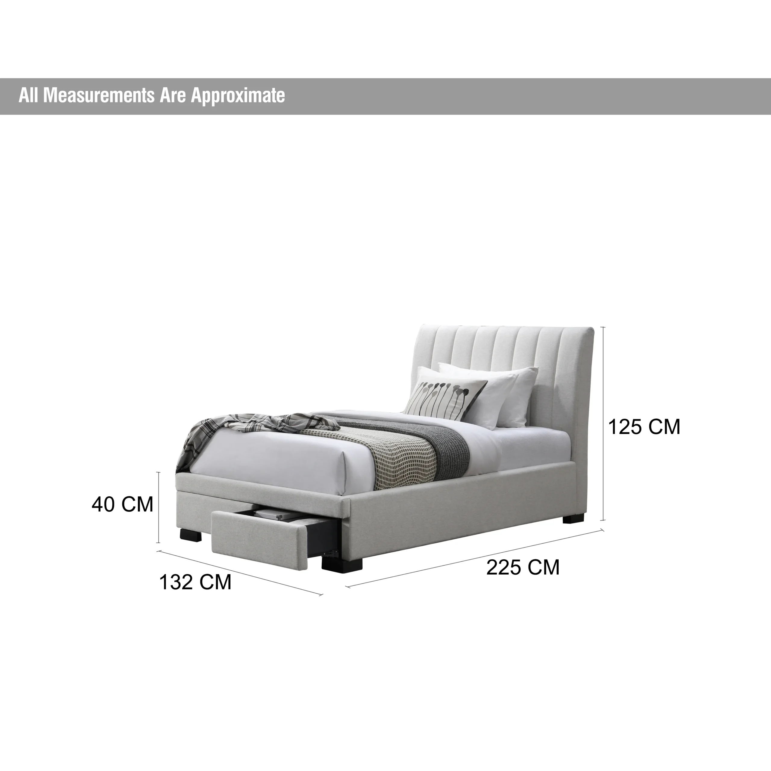 Polona Single Bed Ivory Dim United Furniture