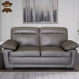 Ruwa Leather 2 Seater Sofa - Dark Brown