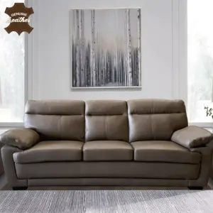 Ruwa Leather 3 Seater Sofa - Dark Brown