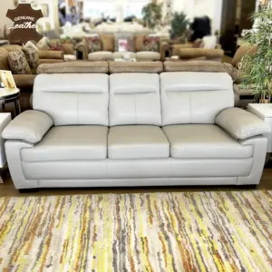 Ruwa Leather 3 Seater Sofa - Beige