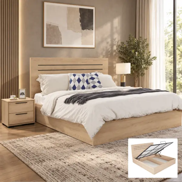 Winfy King Bed (With Hydraulic Storage)
