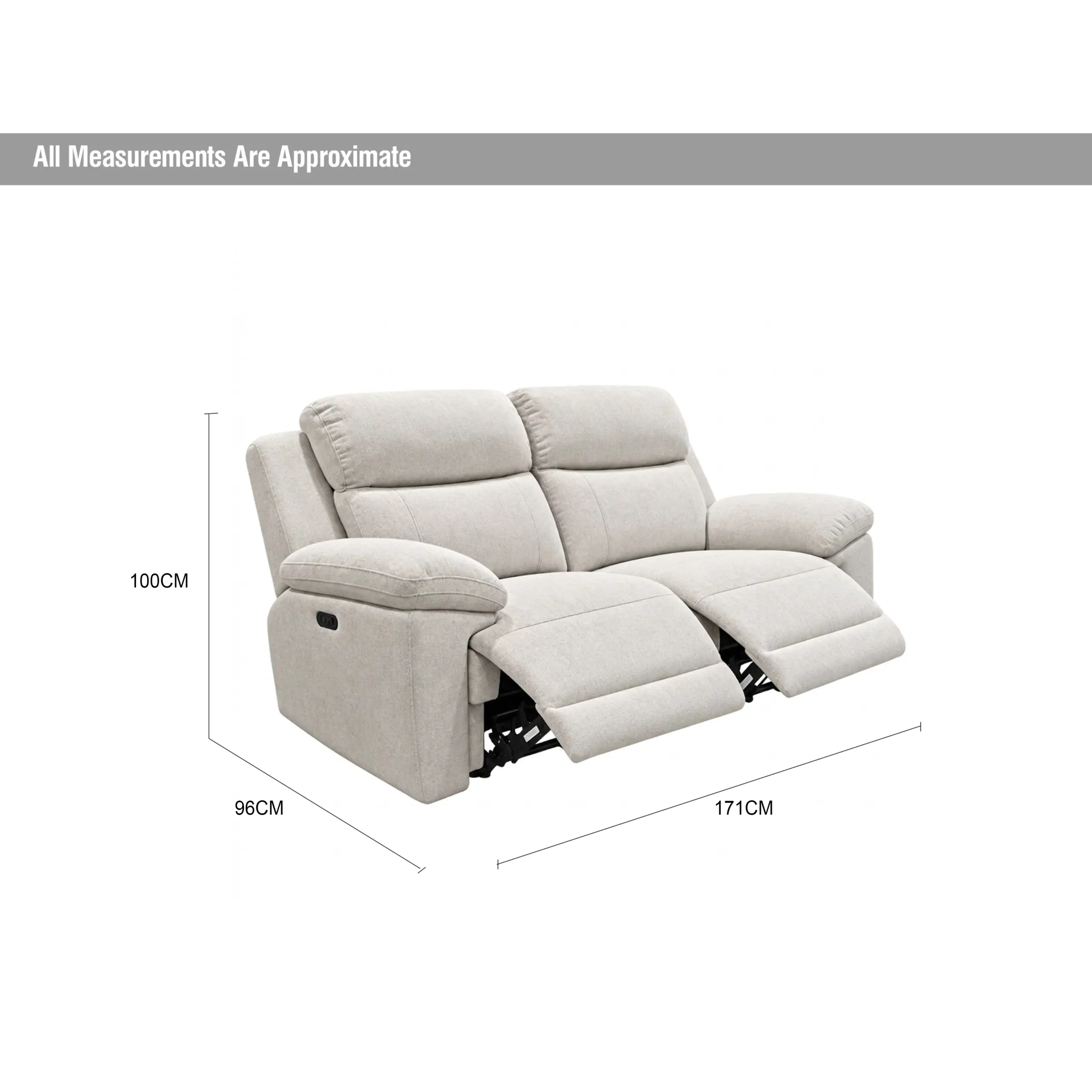 Portia 2 Seater Sofa With Power Recliner Portia 2 Seater Sofa With Power Recliner - Image 3