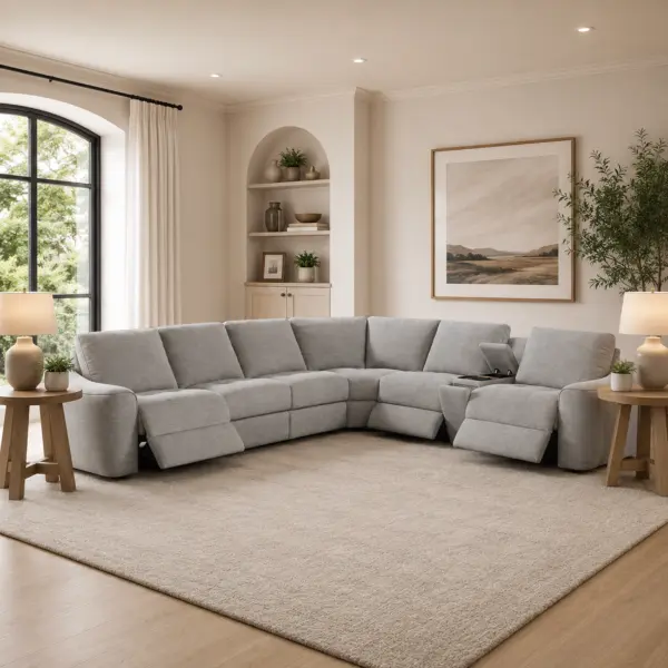 Stenberg Sectional Corner Sofa with Power Recliner and Console