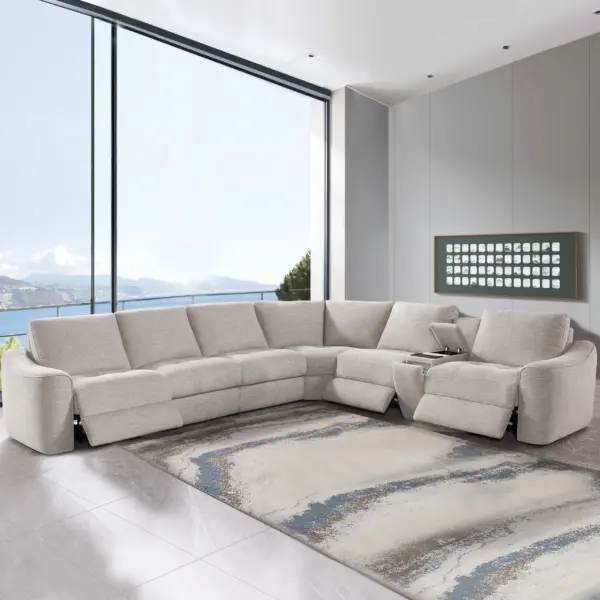 Stenberg Sectional Corner Sofa with Power recliner and Console