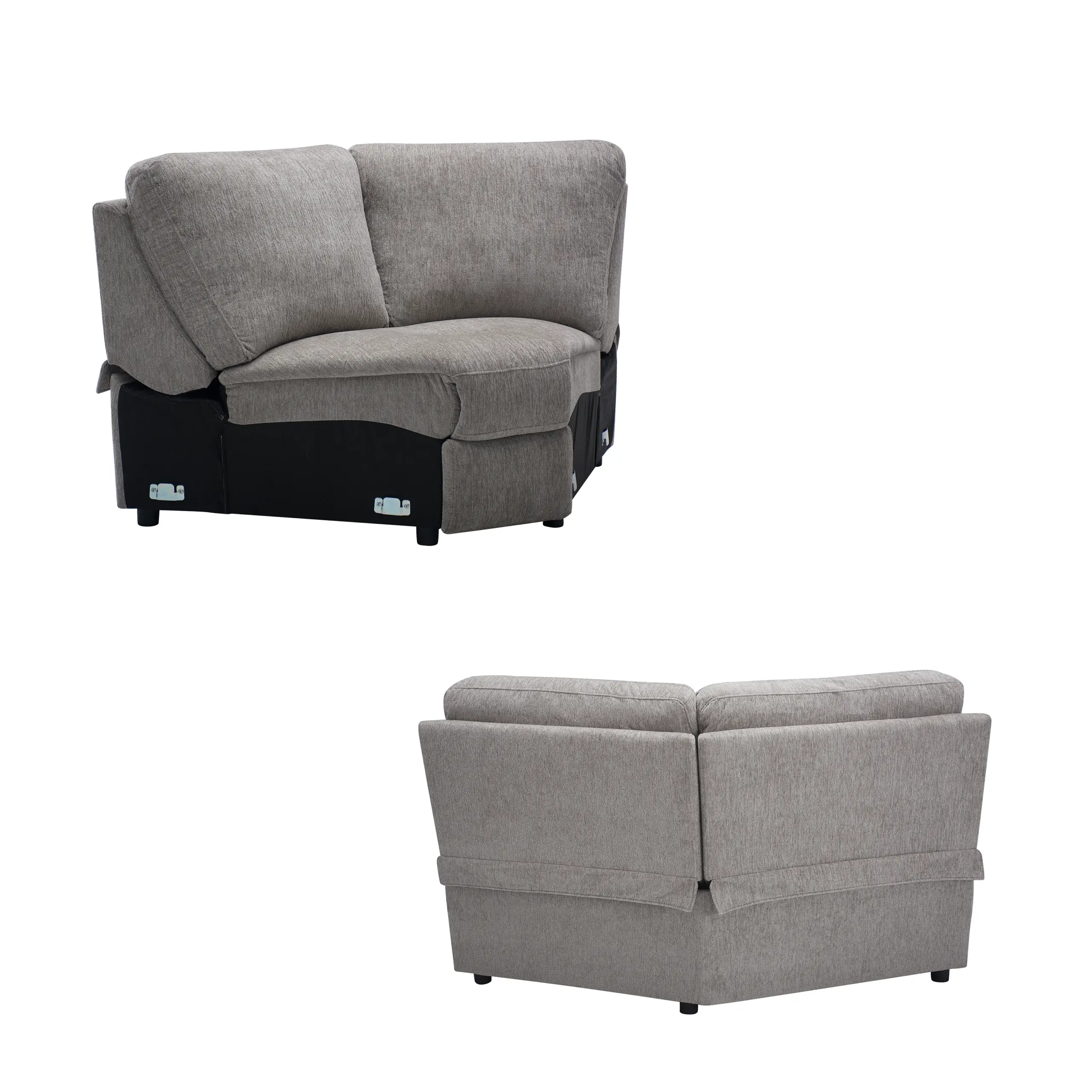 Stenberg Recliner Corner Sofa Grey Wedge United Furniture