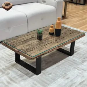 Jaipur Coffee Table -Black Metal Legs