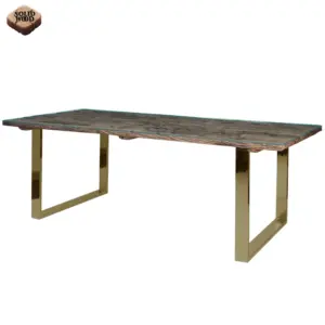 Jaipur Dining Table (220 cm)- Gold Metal Legs
