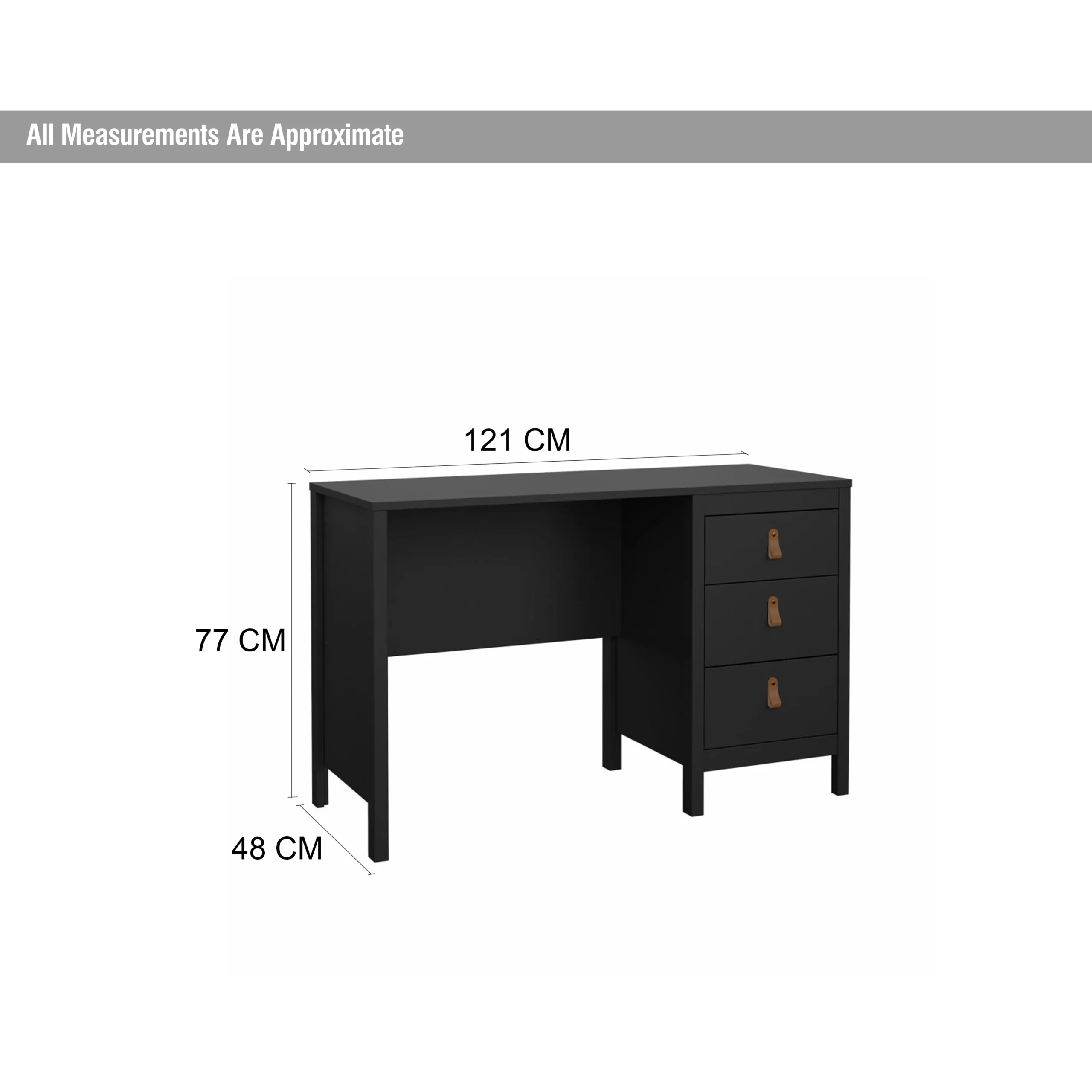 Madrid Desk Black Dim United Furniture