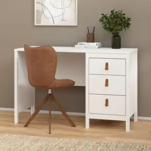 Madrid Desk with 3 Drawers - White