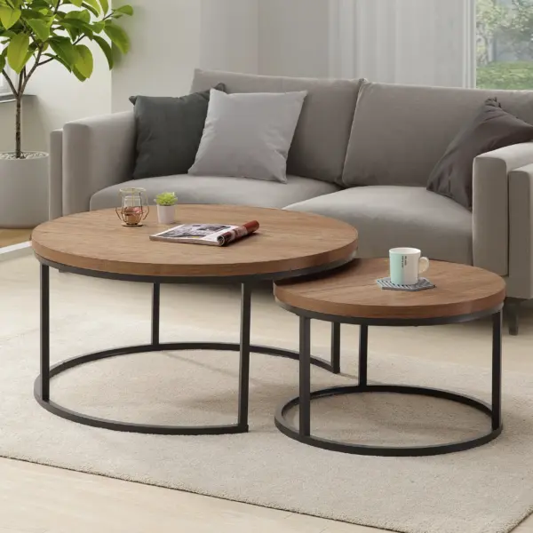 Columbe Nesting Coffee Table - Natural Oak