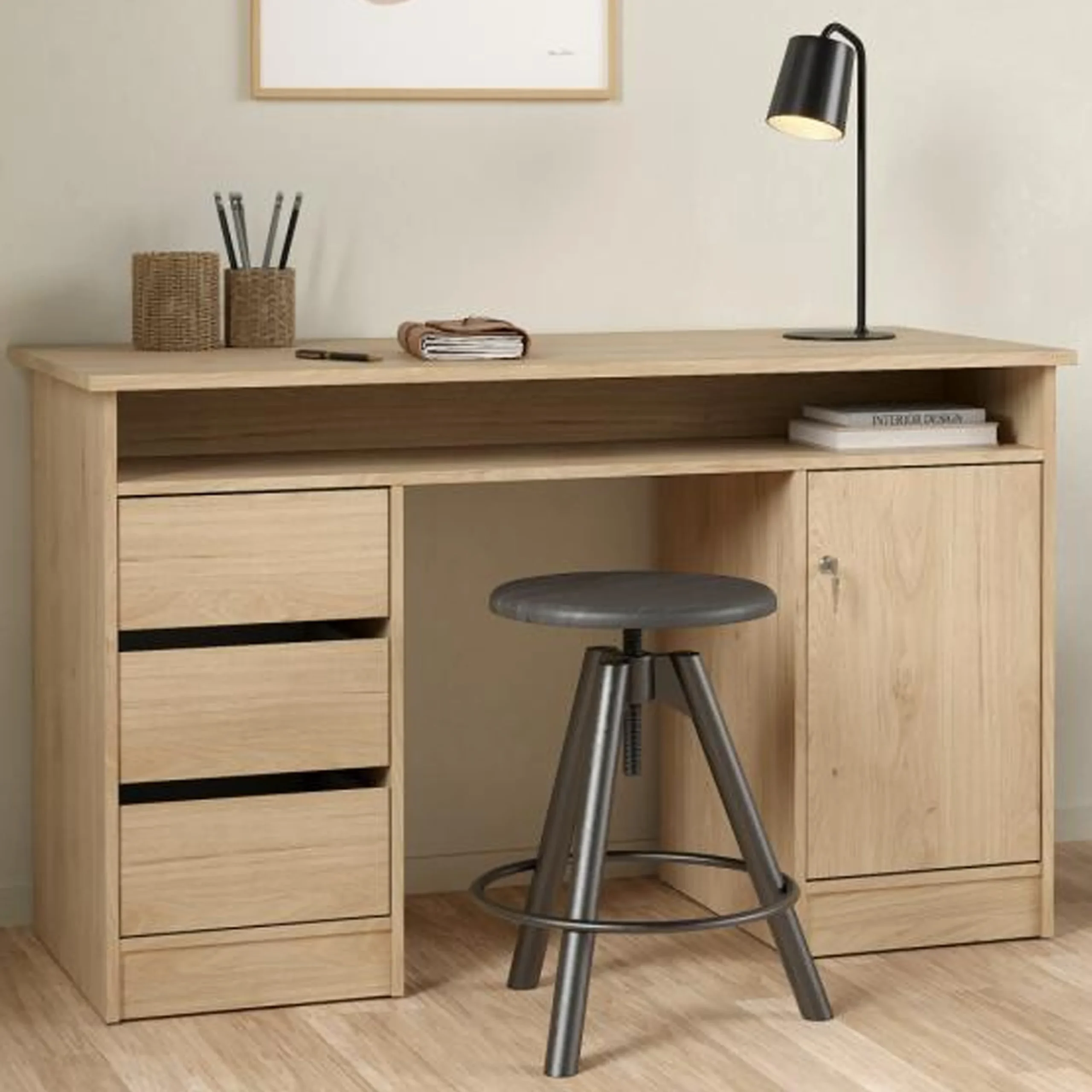 Function Desk Dark Oak 1 United Furniture