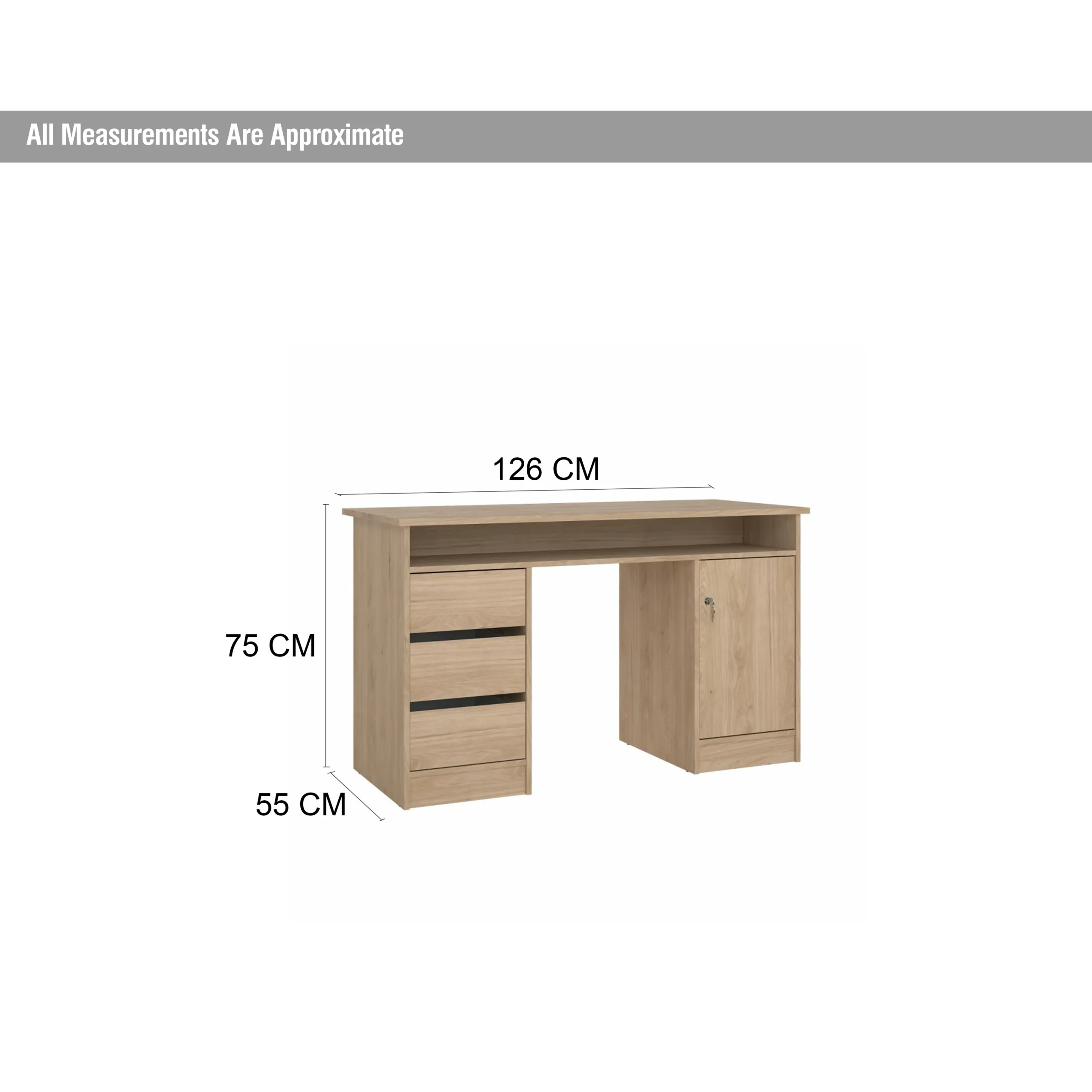 Function Desk Dark Oak Dim United Furniture