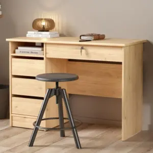 Function Plus Desk With 4 Drawers - Dark Oak