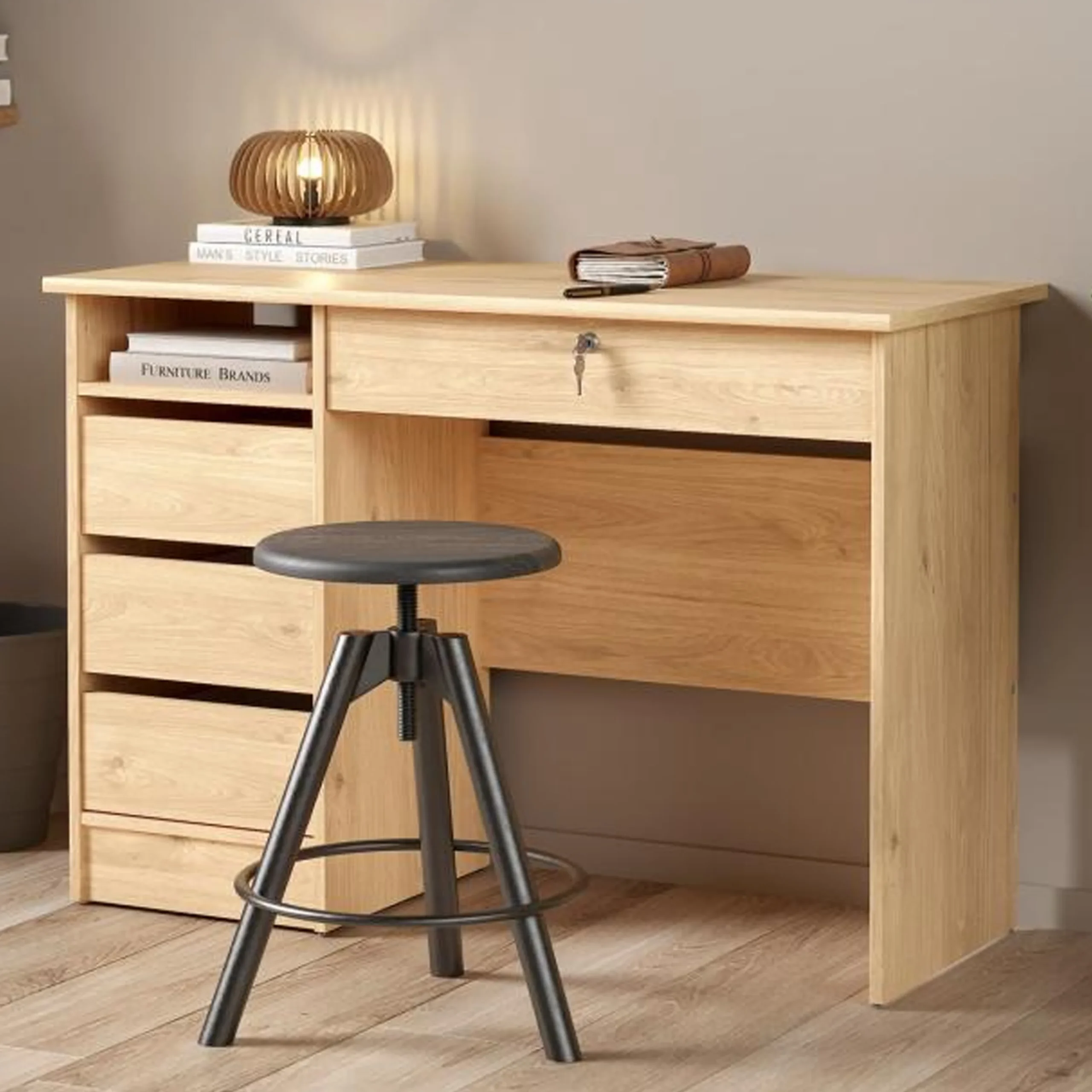 Function Desk Dk Oak 1 United Furniture