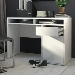 Function Plus Desk With 1 Door And 1 Drawer - White