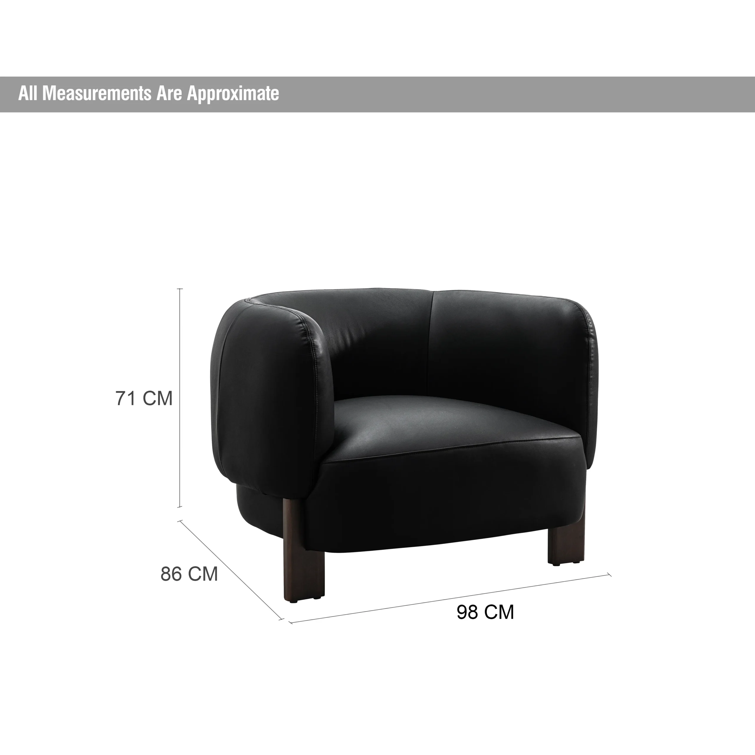 Malawi Single Seater Black Dim United Furniture
