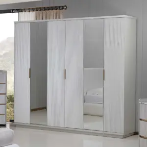 Tempus 6 Door Wardrobe - Grey