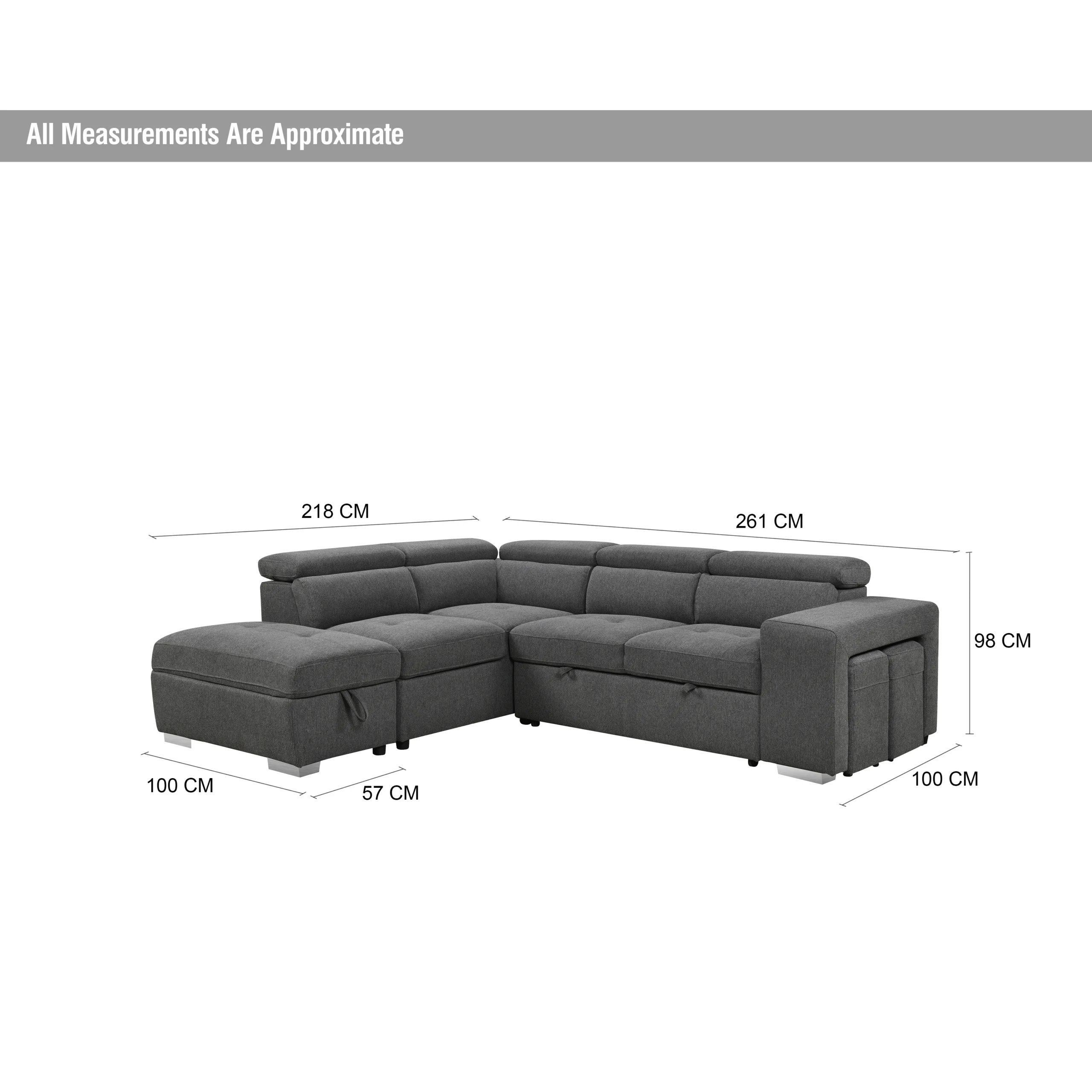 Gangsta Right Cornersofa Grey Dim Silver United Furniture