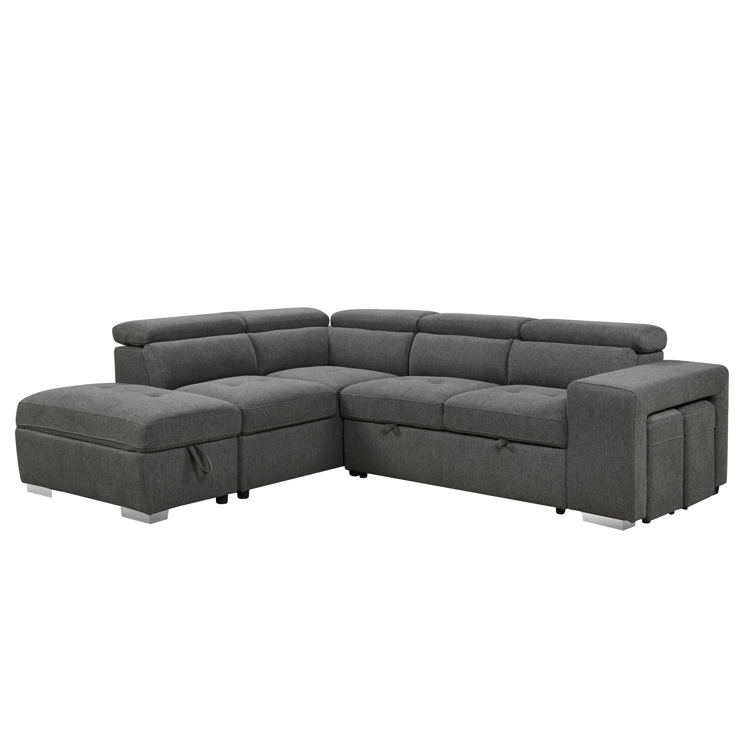 Gangsta Right Cornersofa Grey Silverleg Closed United Furniture