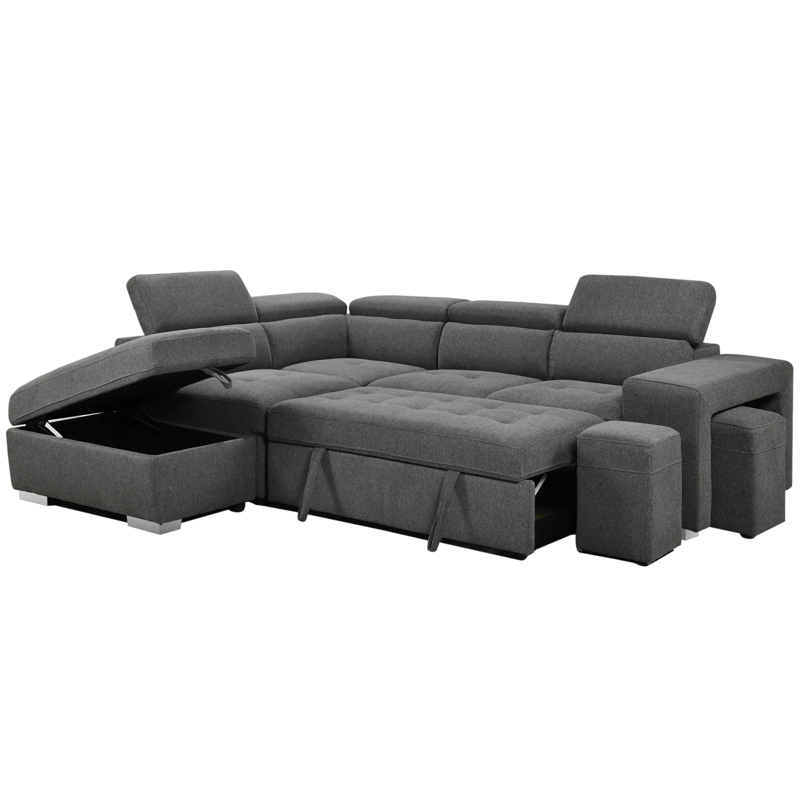Gangsta Right Cornersofa Grey Silverleg Scaled United Furniture
