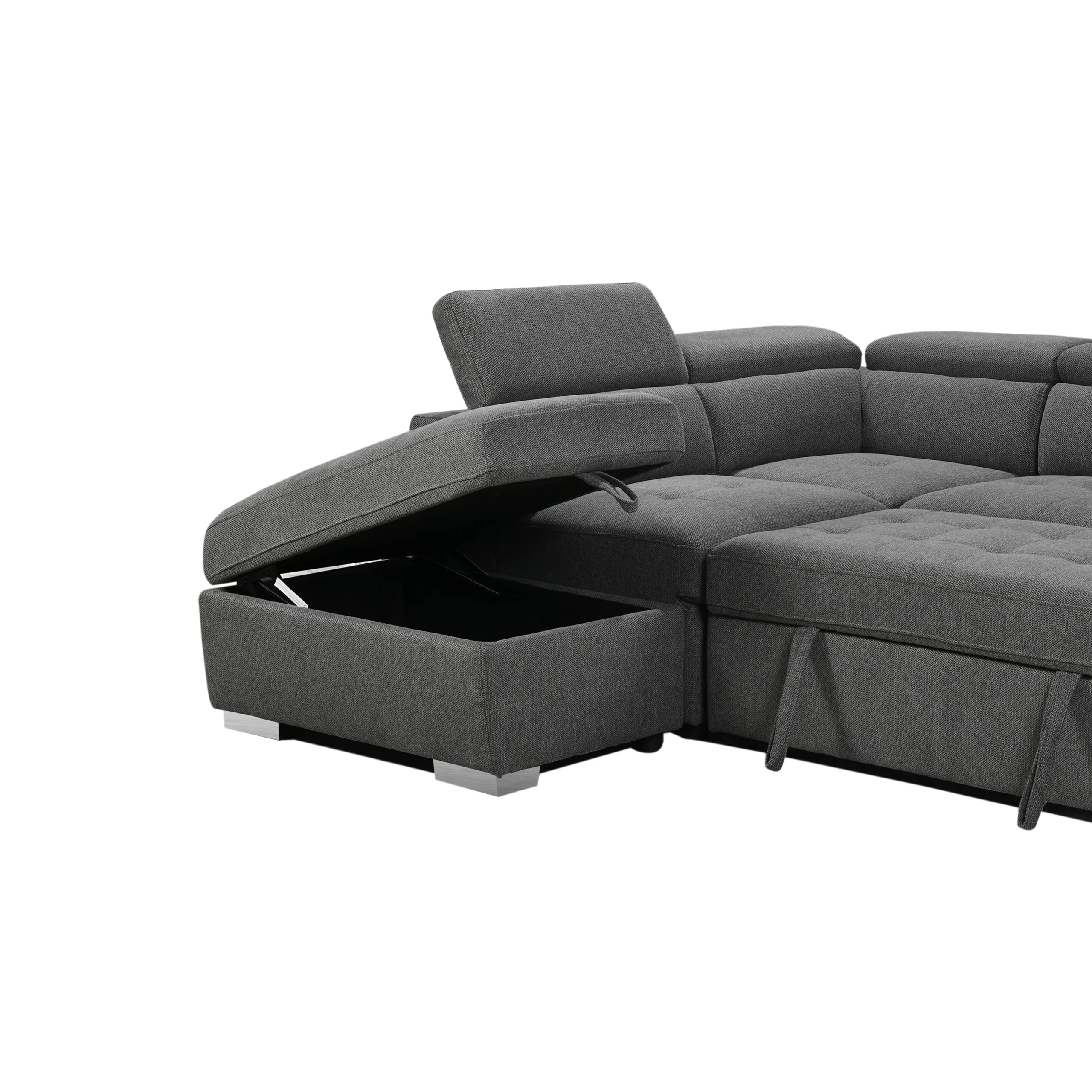 Gangsta Right Cornersofa Grey Silverleg Scaled2 United Furniture