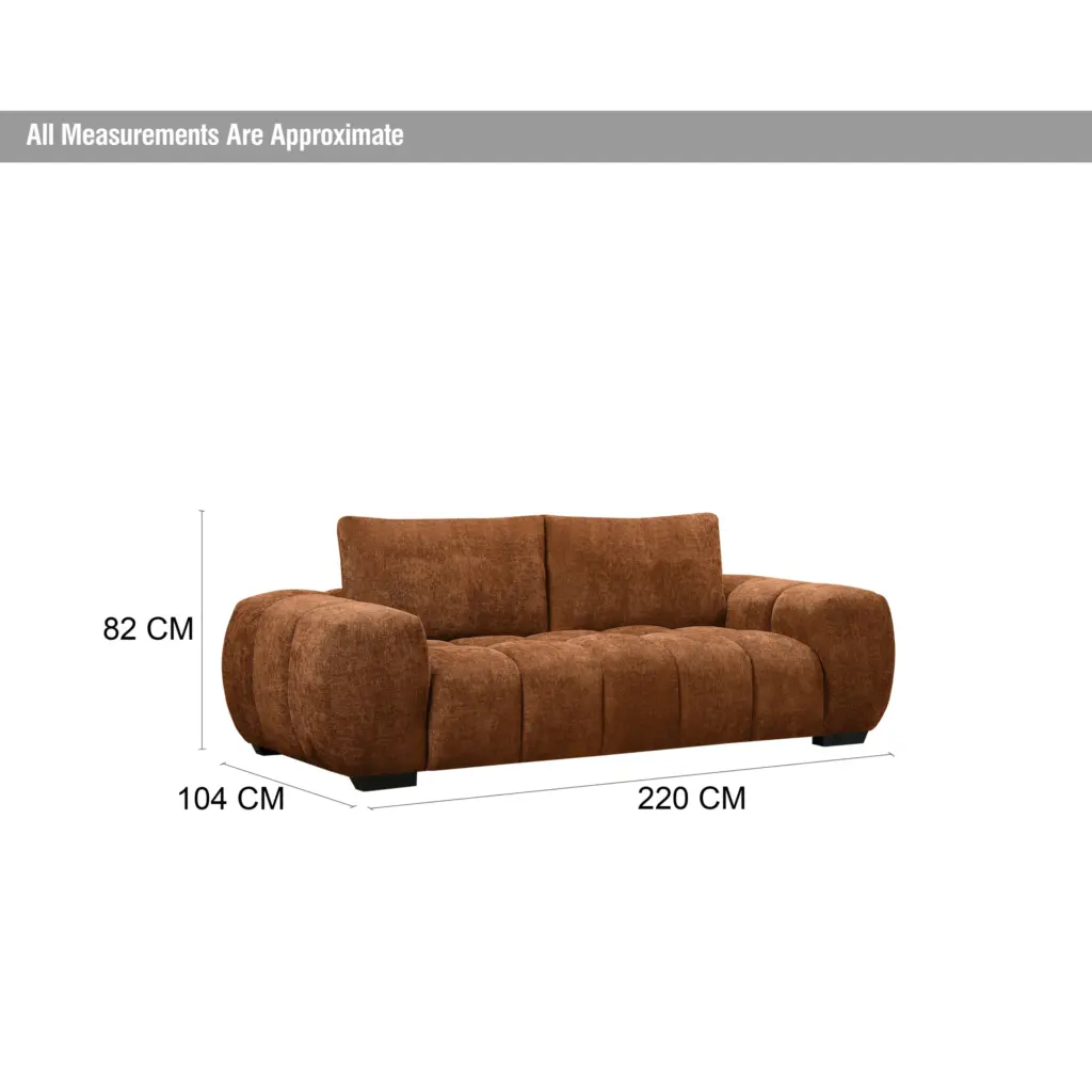 Dakota 3seater Orange Dim United Furniture