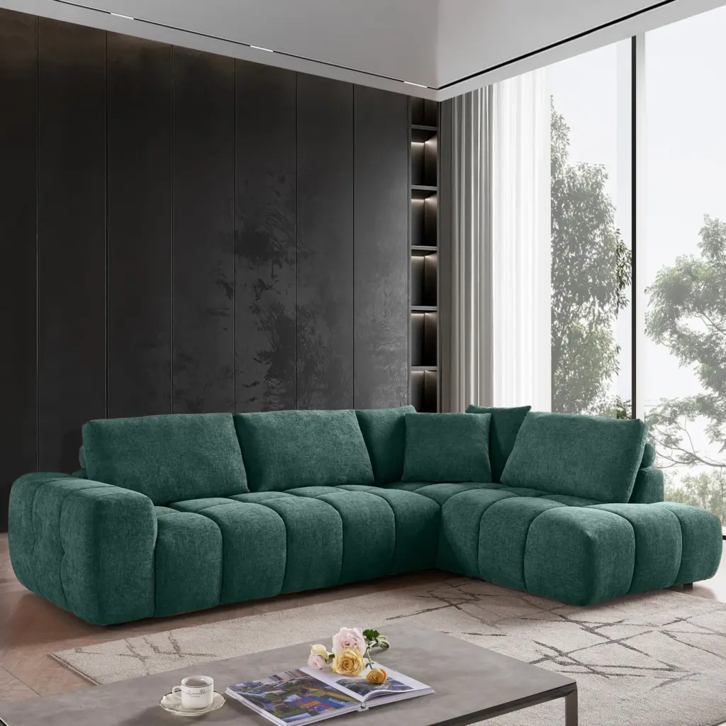 Dakota Left Corner Sofa Green United Furniture