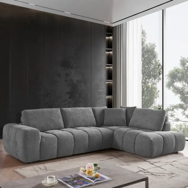 Dakota Left Corner Sofa - Grey