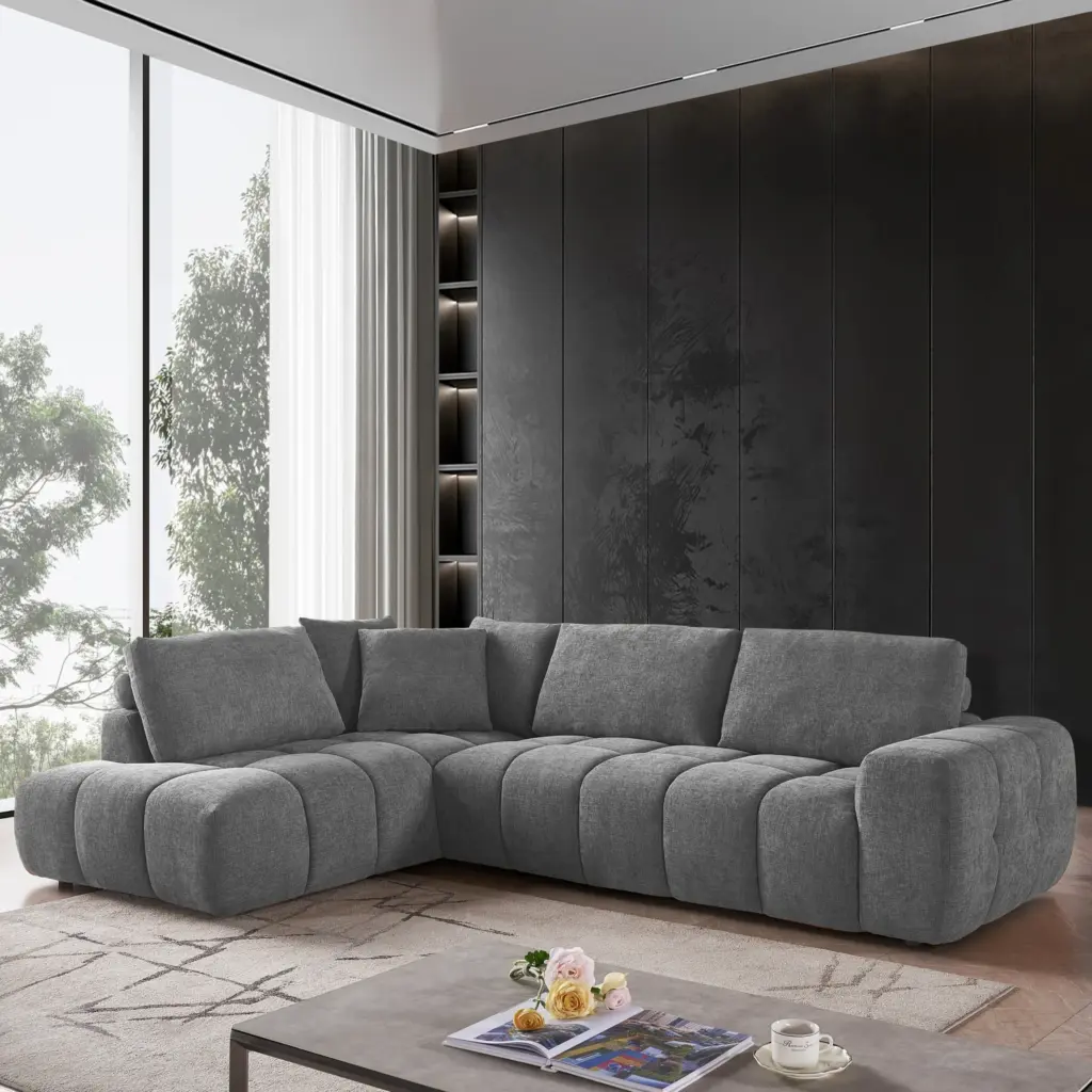 Dakota Right Corner Sofa Grey United Furniture