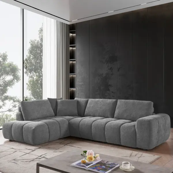 Dakota Right Corner Sofa - Grey