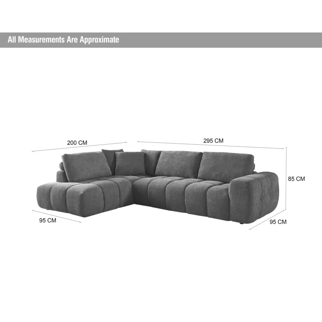 Dakota Right Corner Sofa Grey Dim United Furniture