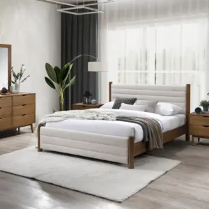 Meizhu Queen Bed - Cream