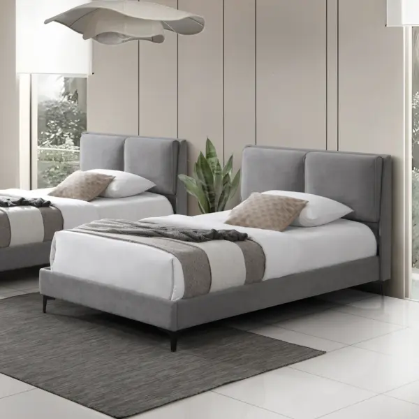 Porter Single Bed - Light Grey