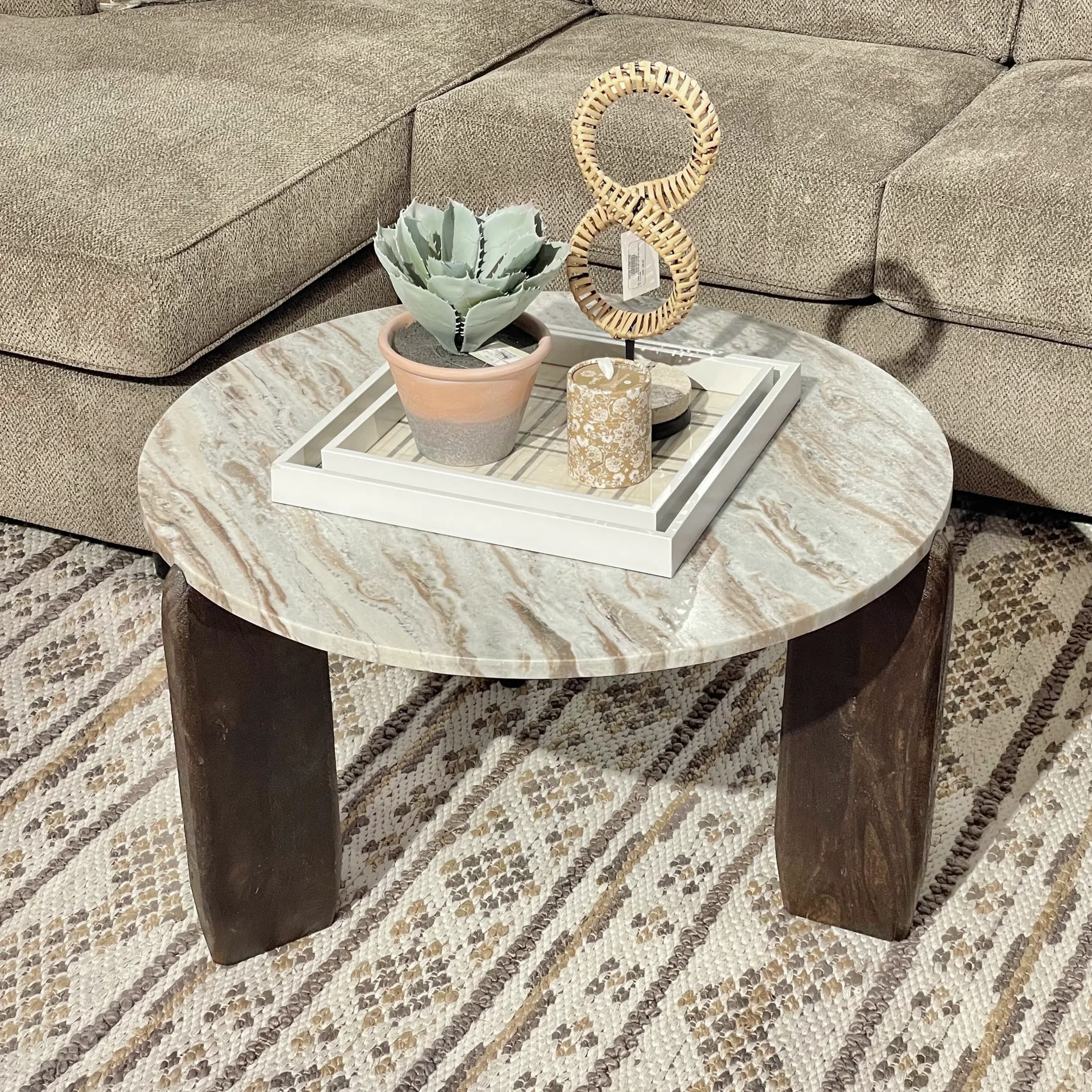 Hampi Round Coffee Table Brown United Furniture