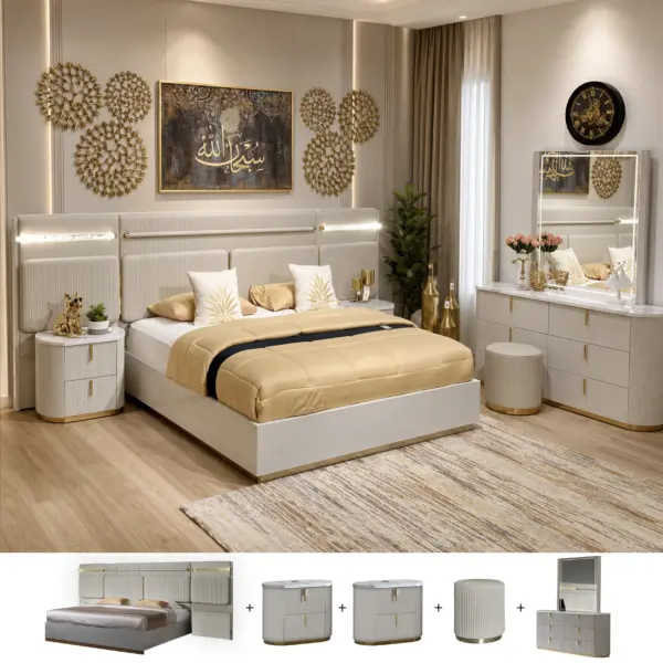 Sarmina 6 Pcs. King Bedroom Set