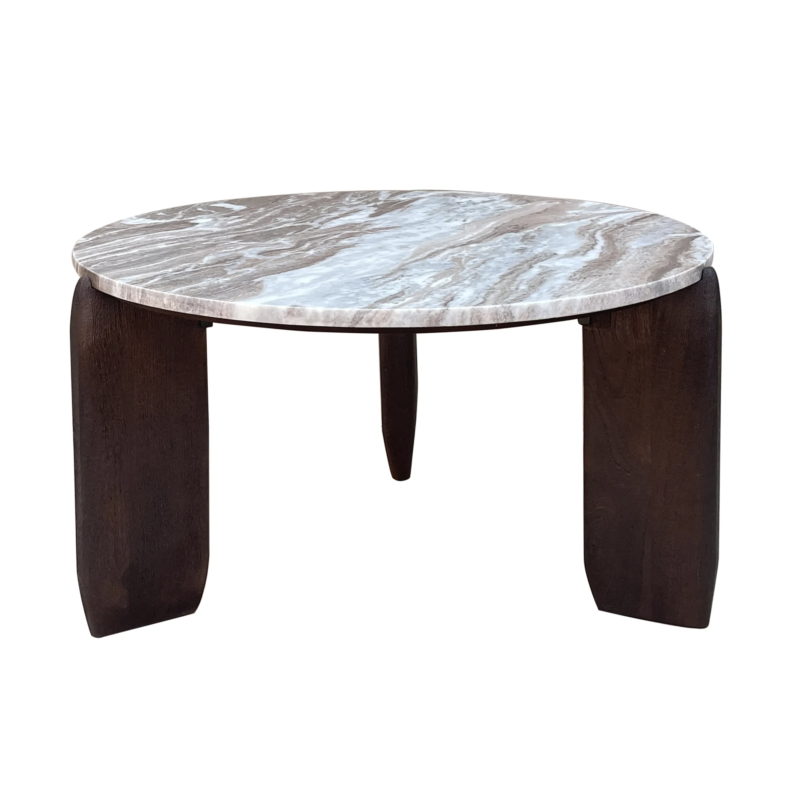 Eravi Round Coffee Table Brown United Furniture