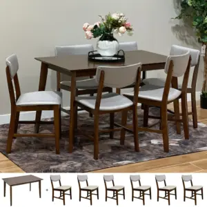 Fasano 6-Seater Dining Set - New Walnut