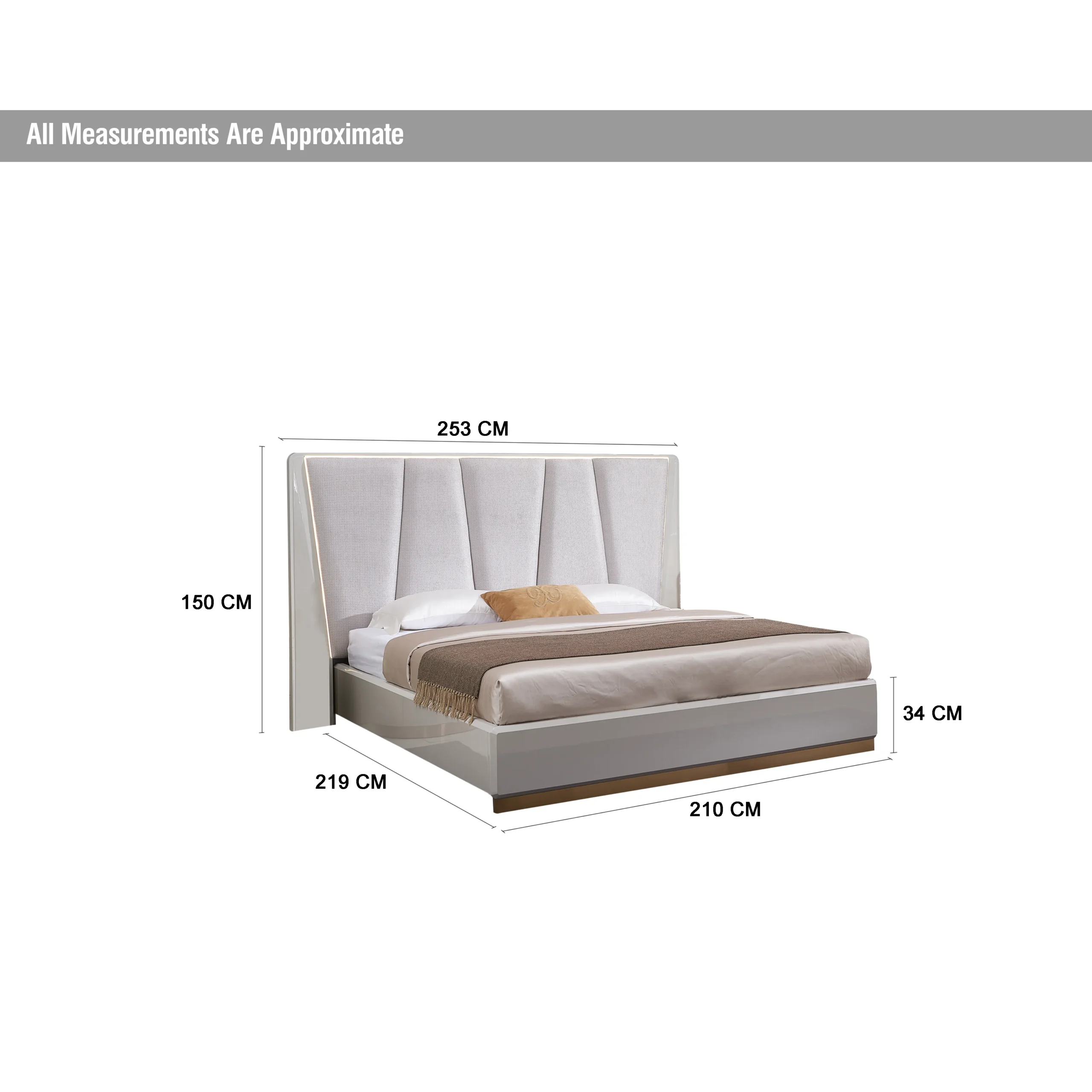 Naseem Super King Bed Dim 1 United Furniture
