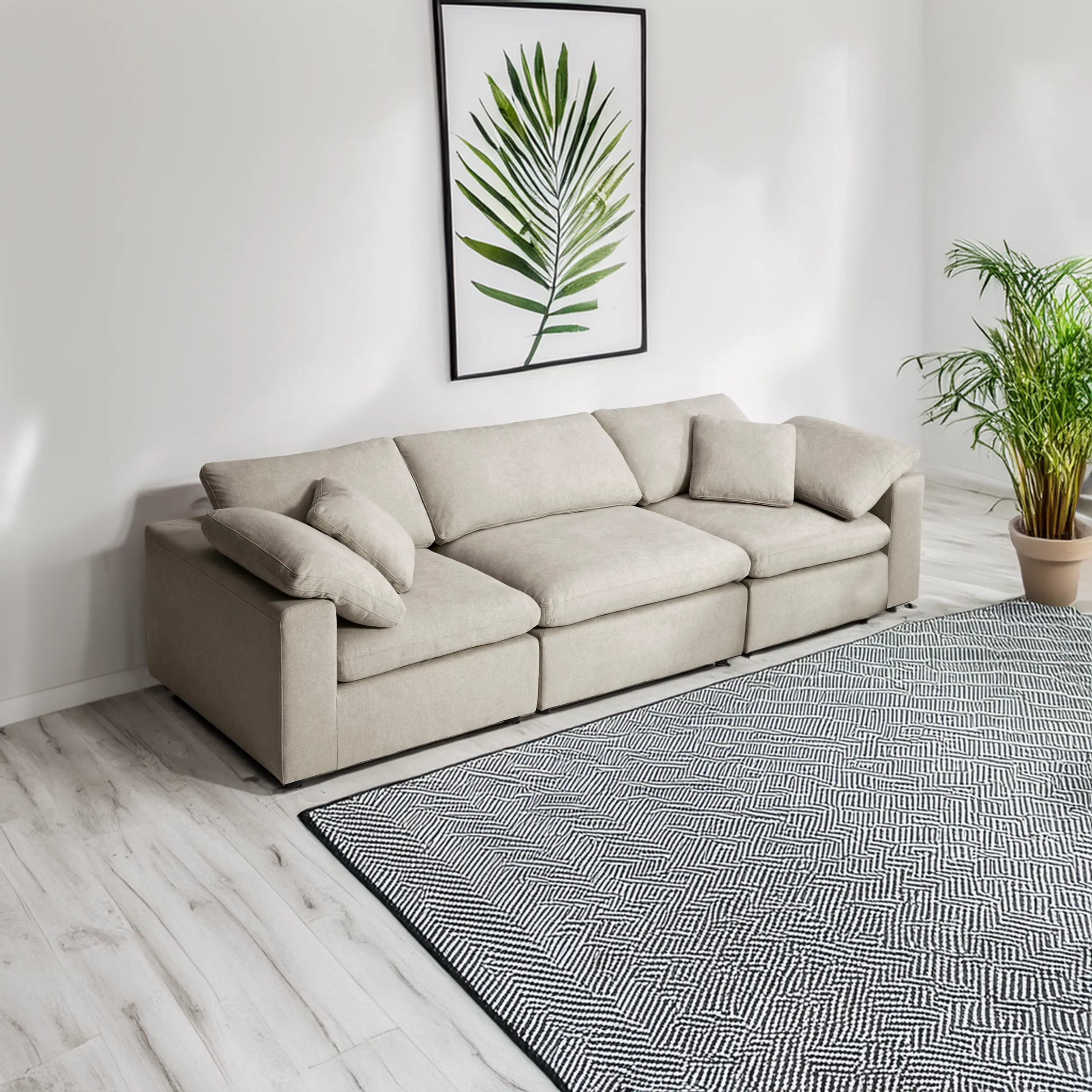 Dermott 3 Seater Cream Bg 1 United Furniture