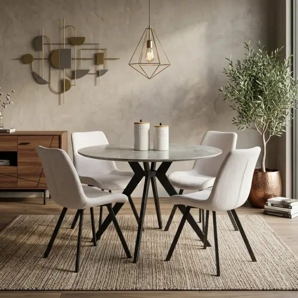 Breslin Round Dining Table - BlackLegs