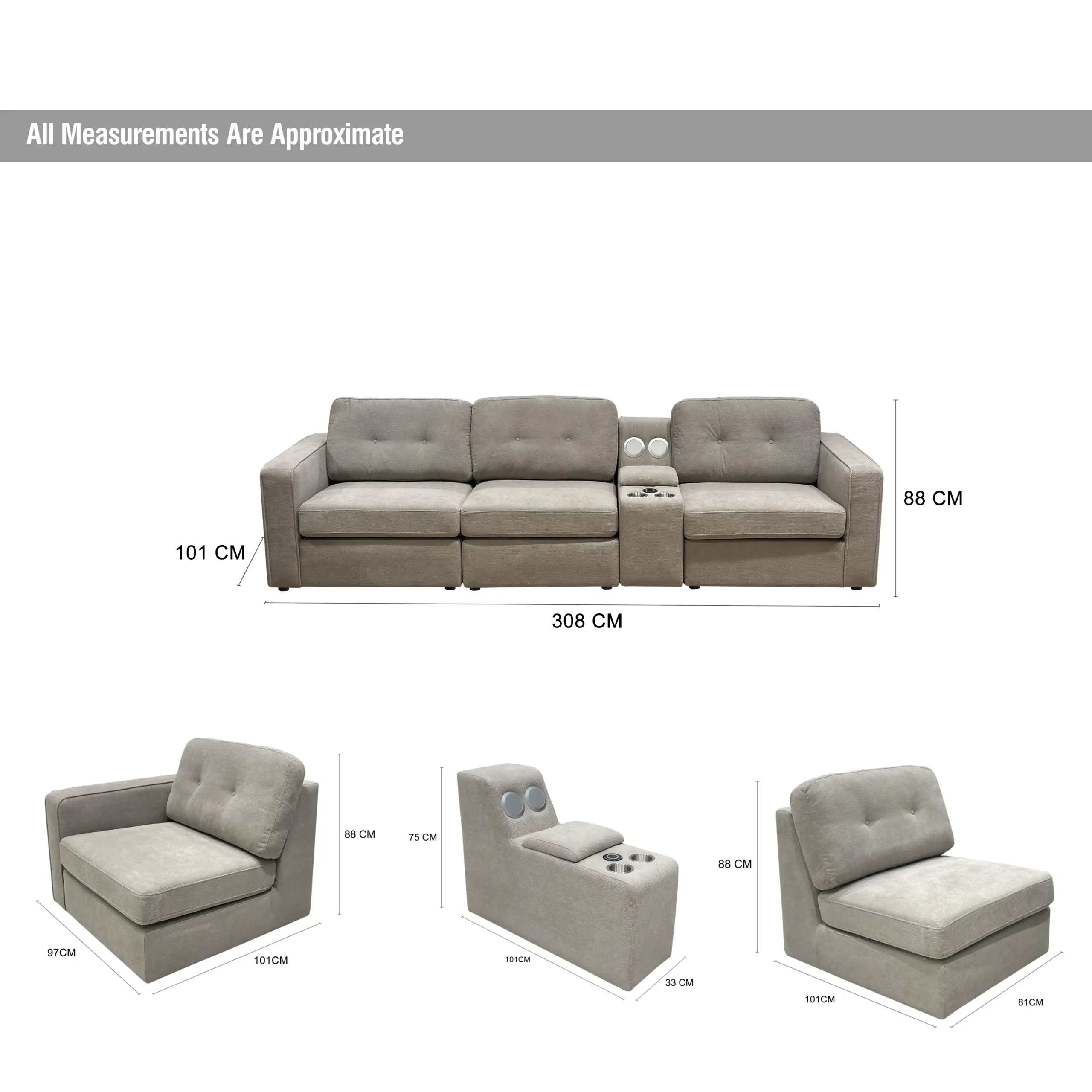 Connolly 3seater Console Dim United Furniture
