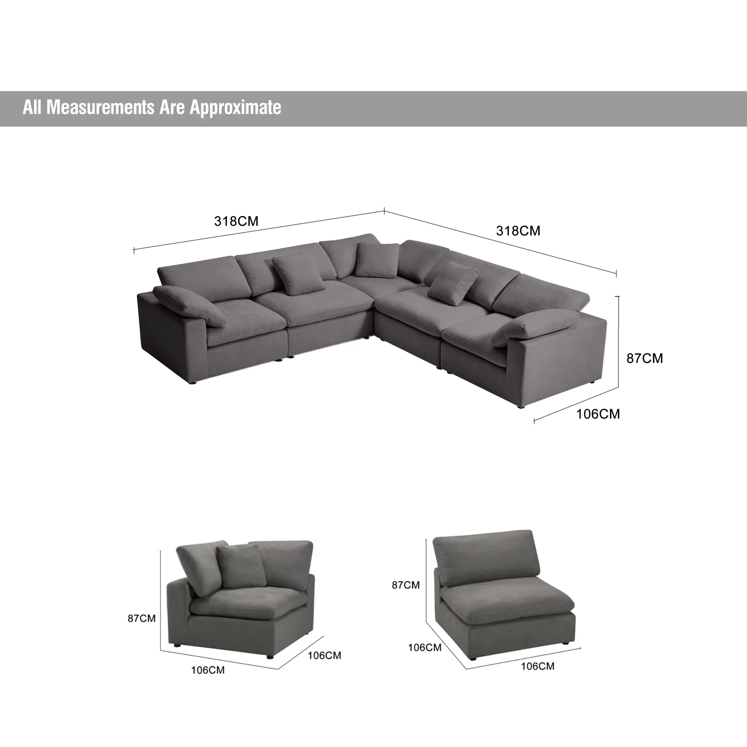 Dermott Corner Sofa Grey Dia 4 United Furniture