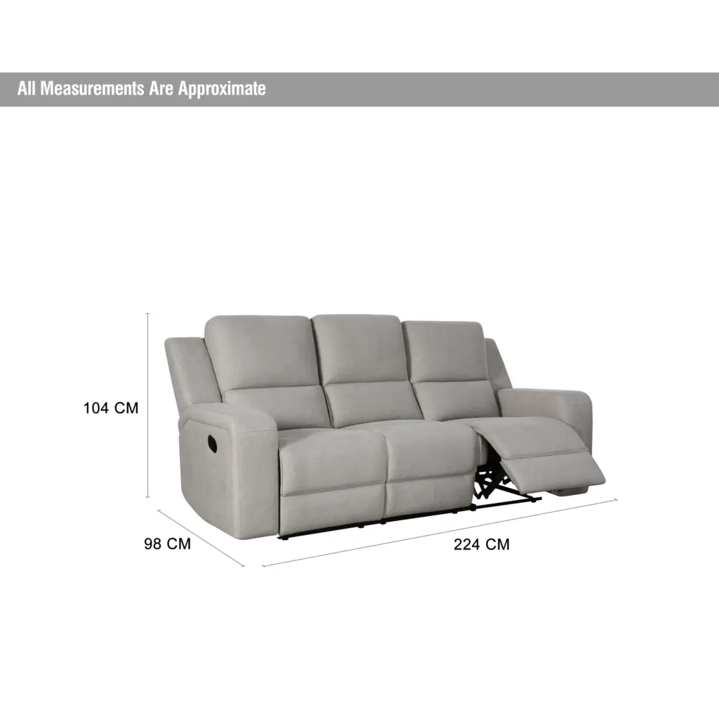 Harington 3 Seater Grey Dim United Furniture