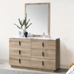 Torino Dresser with Mirror - Oak