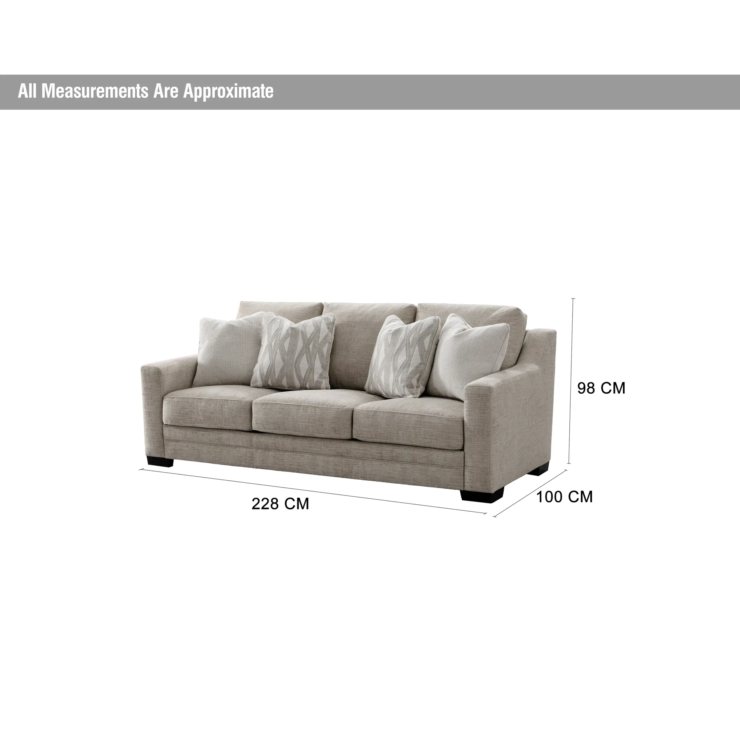 Sylvester 3seater Dim  United Furniture