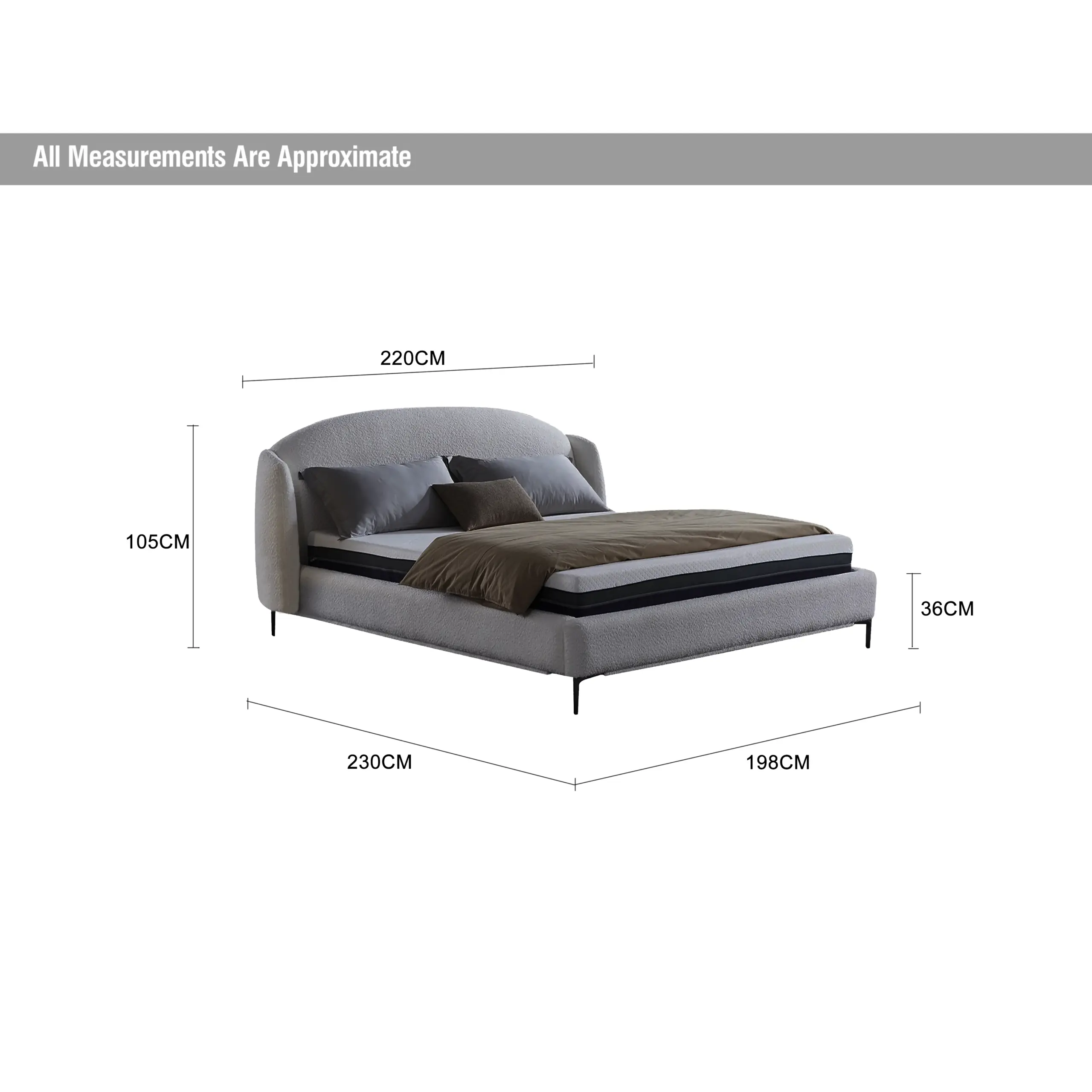 Eleanor King Bed Grey Dia United Furniture