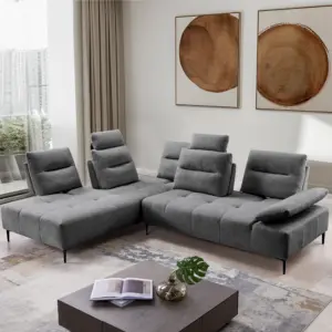 Nixon Right Corner Sofa - Pewter Grey